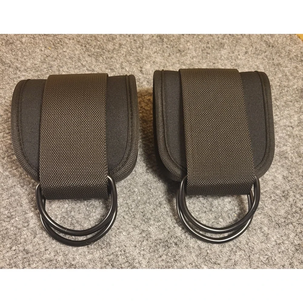 Walito Cable Machine Ankle Straps Pair Adjustable Gym Leg Glute Kickback Black